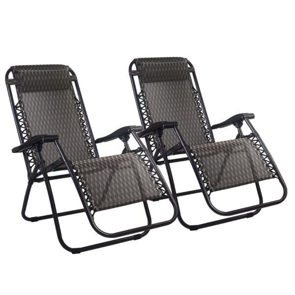 Fanno-Zero Gravity Recliner Chair Adjustable Folding Outdoor Lounge for Camping Grey