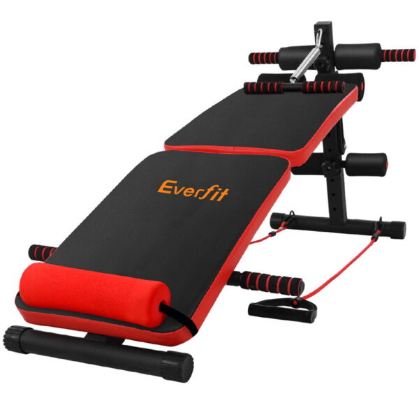 Fanno-Foldable Multifunctional Sit-Up Bench for Home Gym Workout with Resistance Bands