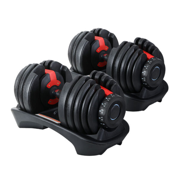 Fanno-Adjustable Dumbbell Set with Holder 24kg Weight Plates for Home Gym Workouts