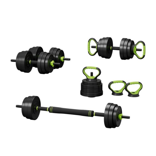 Fanno-7-in-1 Weight Set Adjustable Dumbbells Kettlebell Barbell Home Gym Fitness