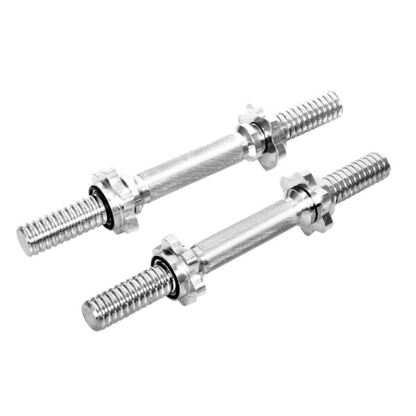 Fanno-Solid Chrome Plated Steel Dumbbell Bar 45cm for Home Gym Fitness 150kg Capacity