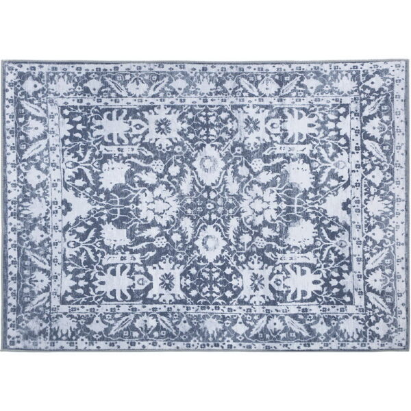 Fanno-Short Pile Area Rug 160x230 Soft Vintage Carpet Non-Slip Water-Repellent Blue