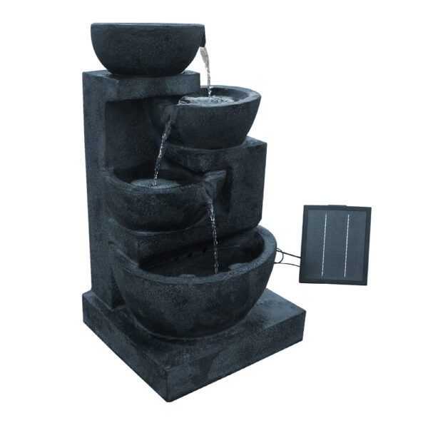 Fanno-Solar Power Four Tier Bird Bath Fountain with Rechargeable Battery and Pump