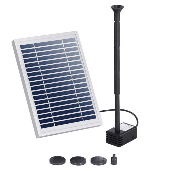 Fanno-Solar Outdoor Fountain Pump with Adjustable Height and 4 Nozzle Options