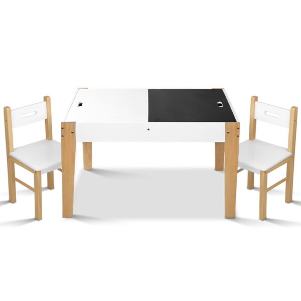 Fanno-Kids Table and Chair Set with Storage and Chalkboard Desk for Creative Play