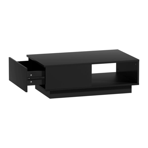 Fanno-LED Coffee Table with Customizable Lighting and Storage Black Modern Design