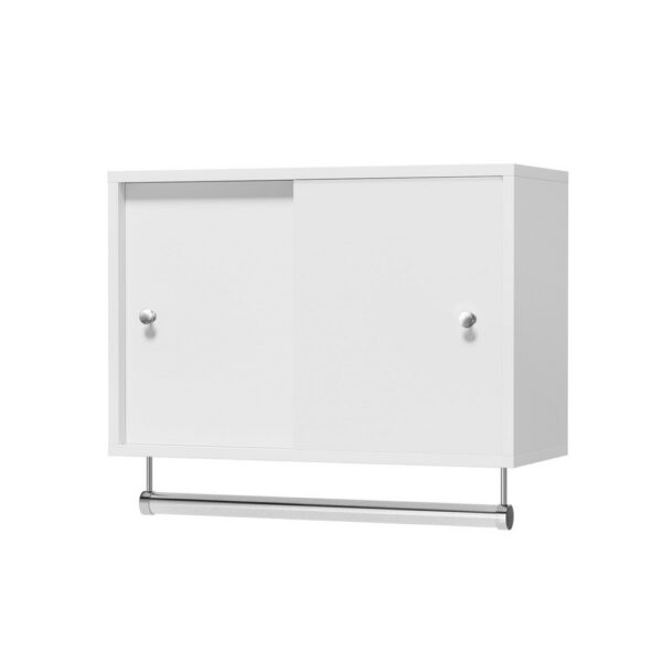 Fanno-Wall-Mount Bathroom Storage Cabinet Floating Design with Stainless Steel Rail