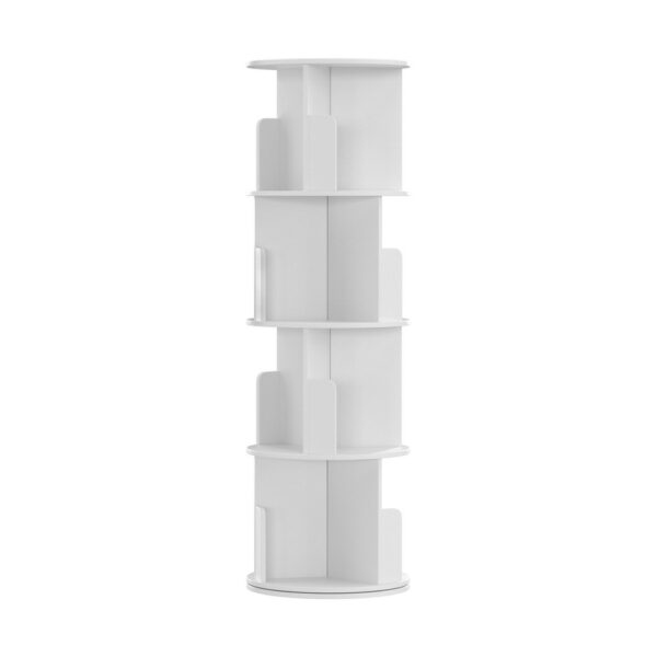 Fanno-4-Tier Rotating Display Shelf for Home and Office Storage Solutions White