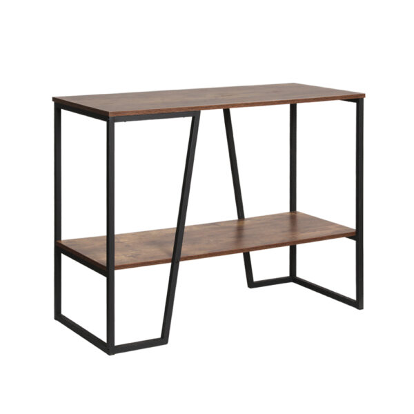 Fanno-Cora Console Table 106CM Industrial  2-Tier Storage Walnut and Black