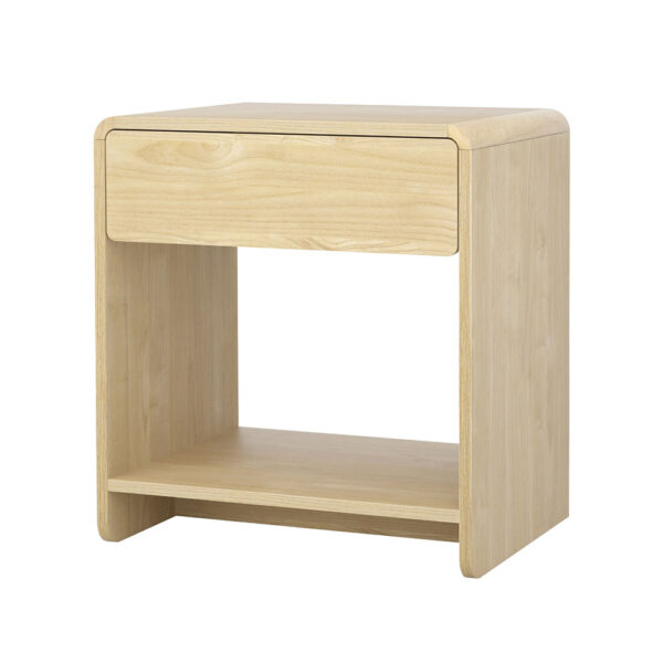 Fanno-Bedside Table Drawer Open Shelf Pine