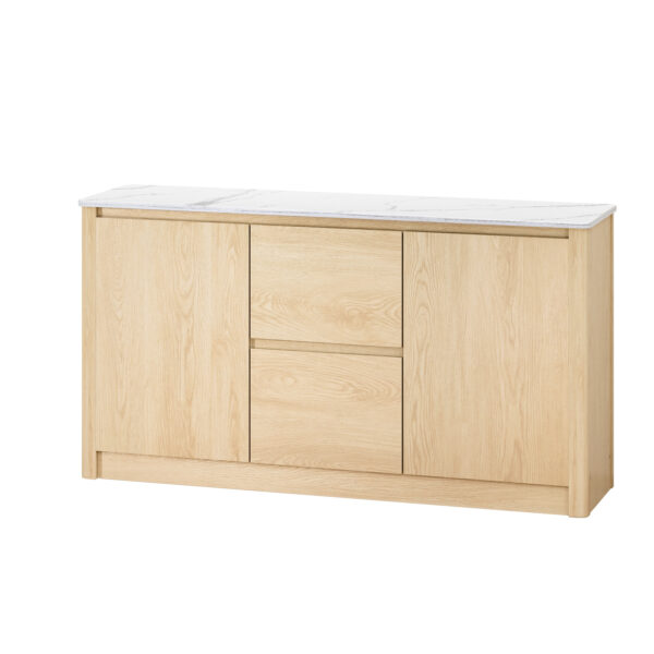 Fanno-Buffet Sideboard with Marble Top and Storage Cabinets for Modern Dining Spaces