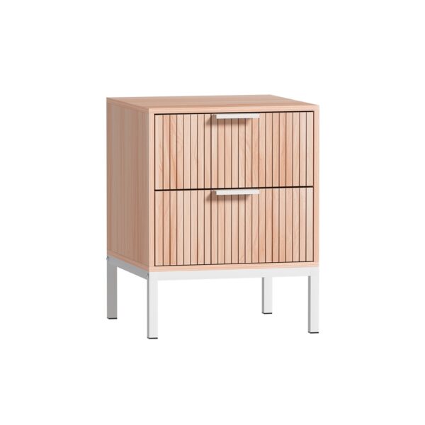 Fanno-Two-Tone Bedside Table with Drawers Stylish Nightstand for Bedroom Storage