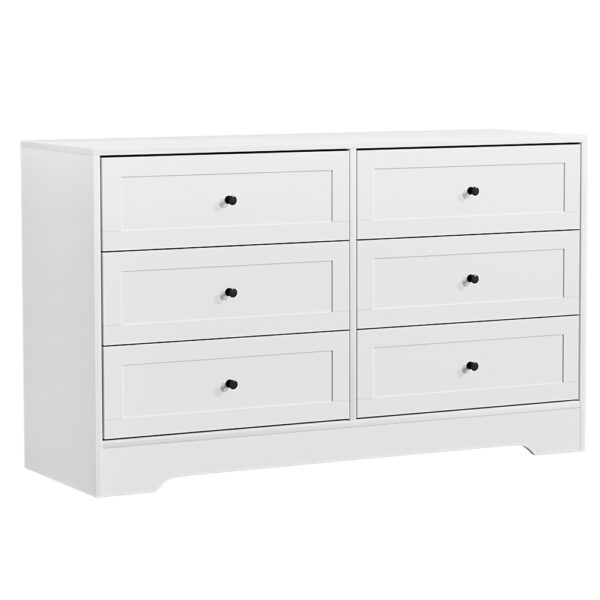 Fanno-Chest of Drawers with 6 Spacious Drawers for Bedroom Storage in White Finish