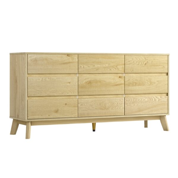 Fanno-Chest of Drawers with Nine Spacious Drawers for Bedroom Storage Pine Finish