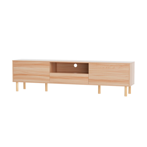 Fanno-Lowline Entertainment Unit with Storage Cabinets and Open Shelf for Modern Homes