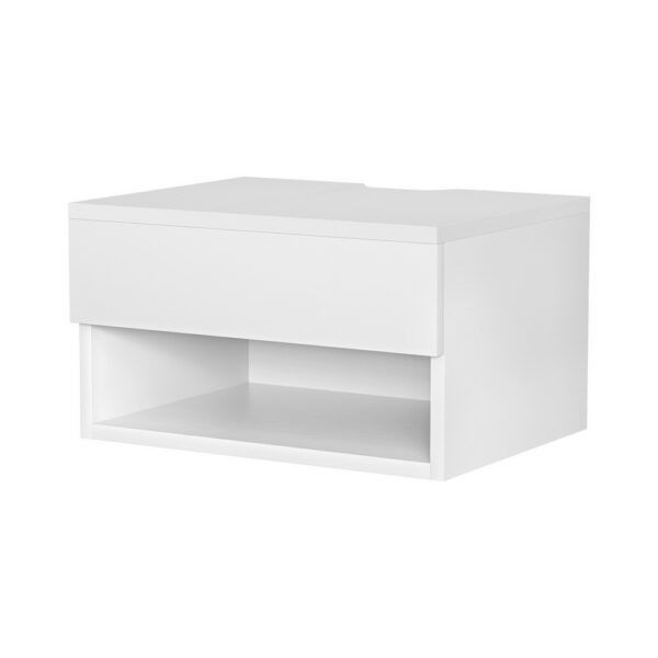 Fanno-Floating Bedside Table Nightstand Drawer White