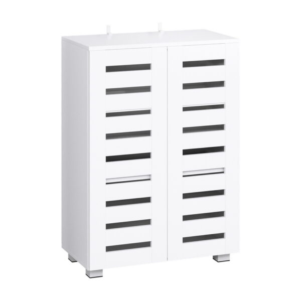 Fanno-Shoe Cabinet for 20 Pairs with Adjustable Shelves and Ventilated Doors White