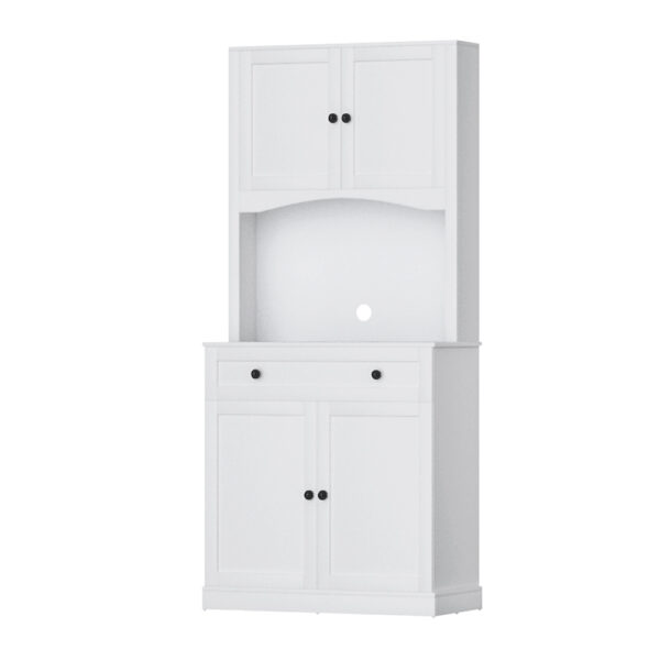 Fanno-Buffet Sideboard Cabinet Storage with Adjustable Shelves and Drawer White 180cm