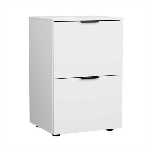 Fanno-Filing Cabinet White 2 Drawer Office Storage Organizer E1 Particle Board Design