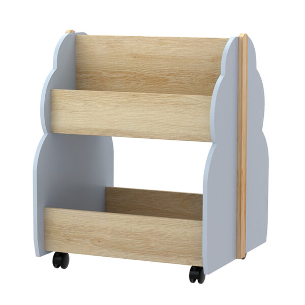 Fanno-Kids Bookshelf Storage Organizer with Wheels Double-Sided Design for Reading Materials