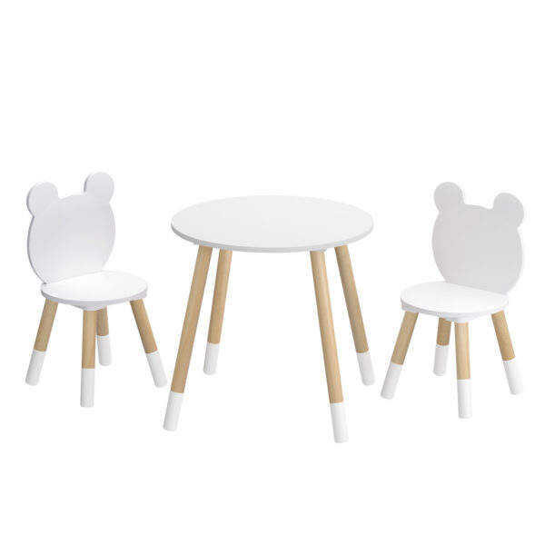 Fanno-Kids Table and Chair Set for Creative Play Safe Durable Easy to Clean White