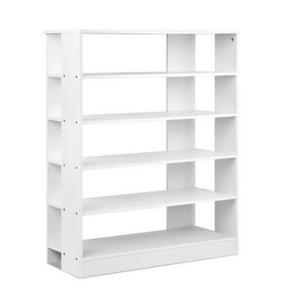 Fanno-6-Tier Shoe Rack for 30 Pairs Eco-Friendly Storage Organizer White Display Unit