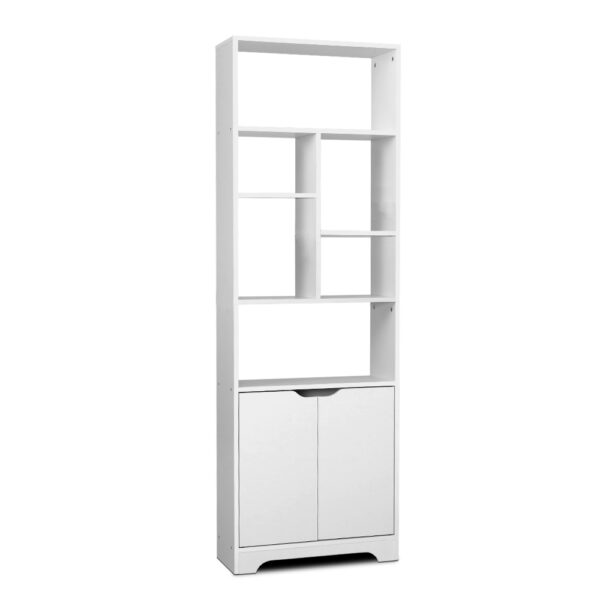 Fanno-Display Shelf with Cabinet for Storage and Showcase in White Modern Design