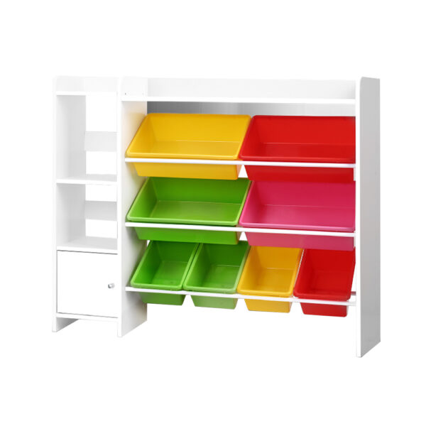 Fanno-Kids Toy Storage Shelf with 8 Bins Multi-Tier Organizer for Toys and Books