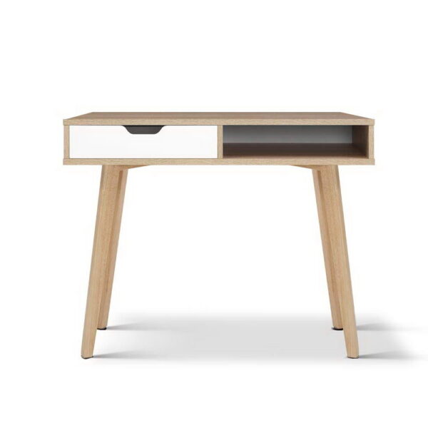 Fanno-Scandinavian Computer Desk with Drawer and Open Shelf for Home Office 90CM