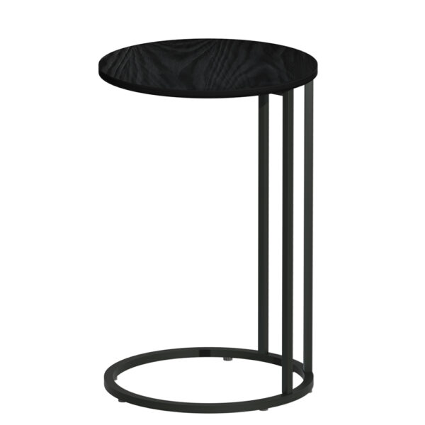 Fanno-C-Shape Industrial  Coffee Table Black Modern Side Table for Living Room