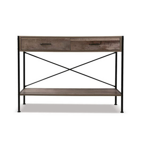 Fanno-Console Table with 2 Drawers Rustic Design Eco-Friendly Storage for Home Entryway