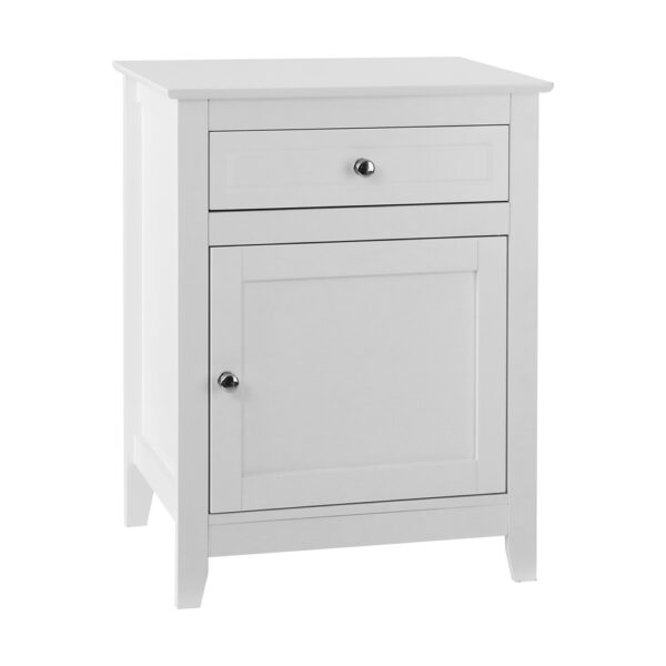 Fanno-Bedside Table with Big Storage Drawers Nightstand Cabinet White Furniture