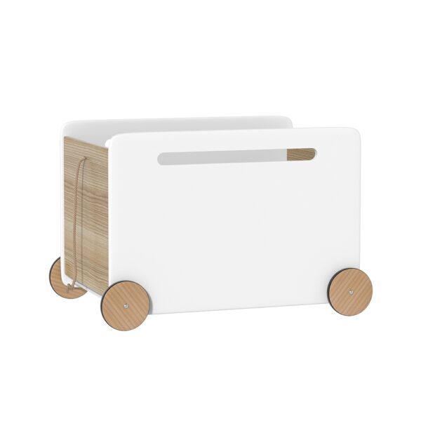 Fanno-Kids Storage Box with Wheels for Toys Books and Clothes Organizer White