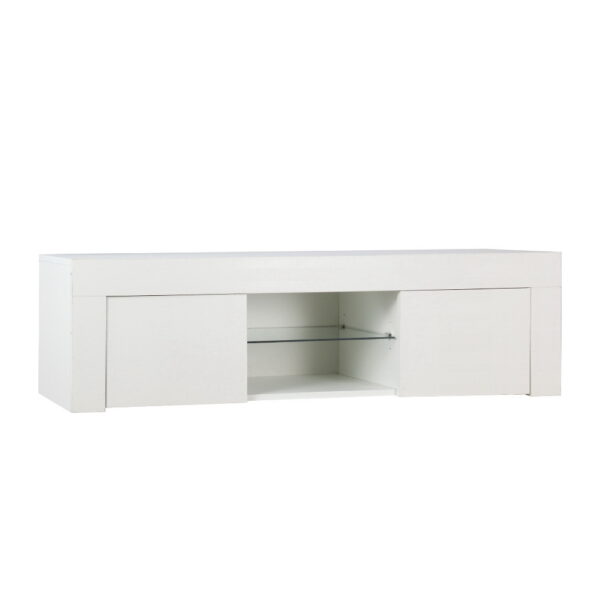 Fanno-LED Entertainment Unit with RGB Lighting Modern TV Cabinet for Living Room White