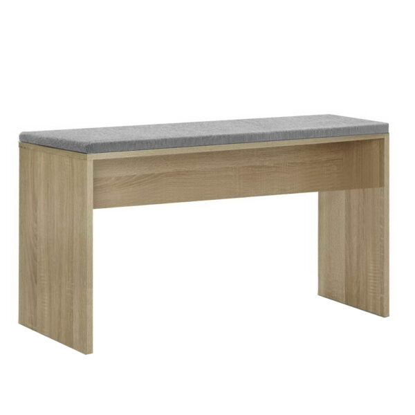 Fanno-Wooden Dining Bench with Cushion Natural Oak Finish Comfortable and Durable