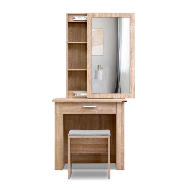 Fanno-Dressing Table Set with Sliding Mirror and Stool for Makeup and Storage