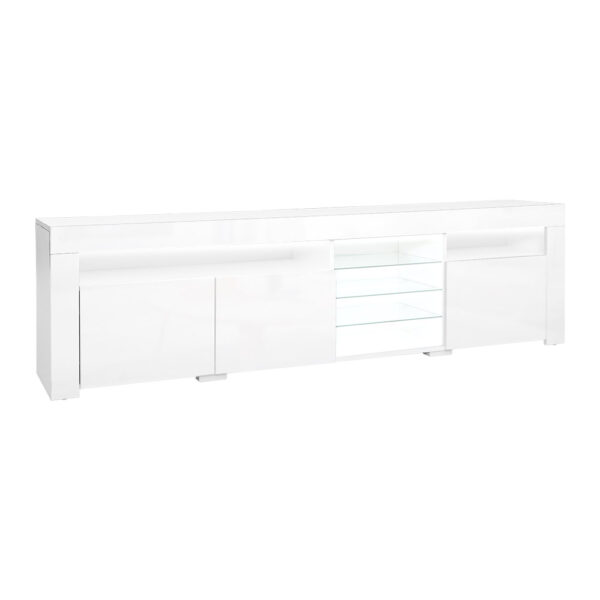 Fanno-LED Entertainment Unit with Customisable Lighting for Modern Living Room 180cm White