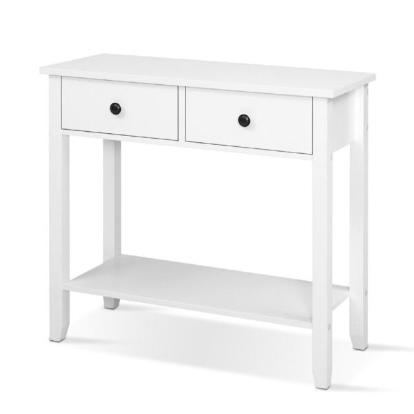 Fanno-Console Table with 2 Drawers Spacious Storage Stylish White Design for Home Decor