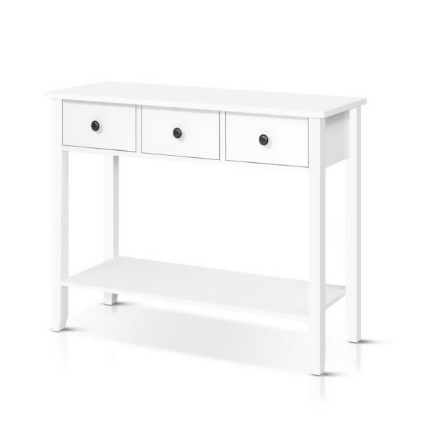 Fanno-Console Table with 3 Drawers White E1 MDF Stylish Entryway Furniture