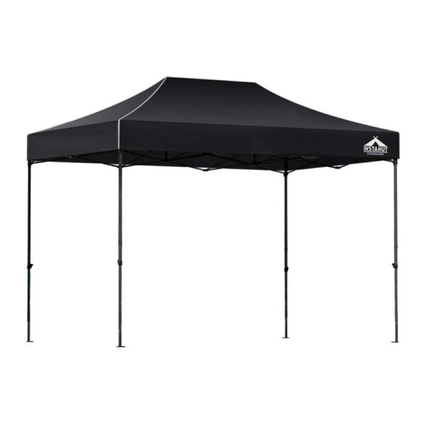 Fanno-Gazebo Pop Up Marquee 3x4.5 Folding 500D Wedding Tent Base Pod Black