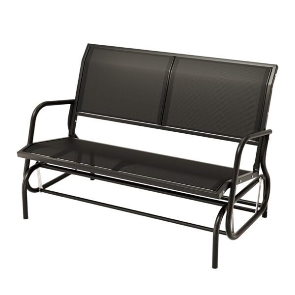 Fanno-Rocking Garden Bench Two Seater Outdoor Swing Glider Durable Comfortable Black