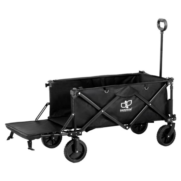 Fanno-Folding Garden Cart Trolley for Gardening Shopping Outdoor Activities Black