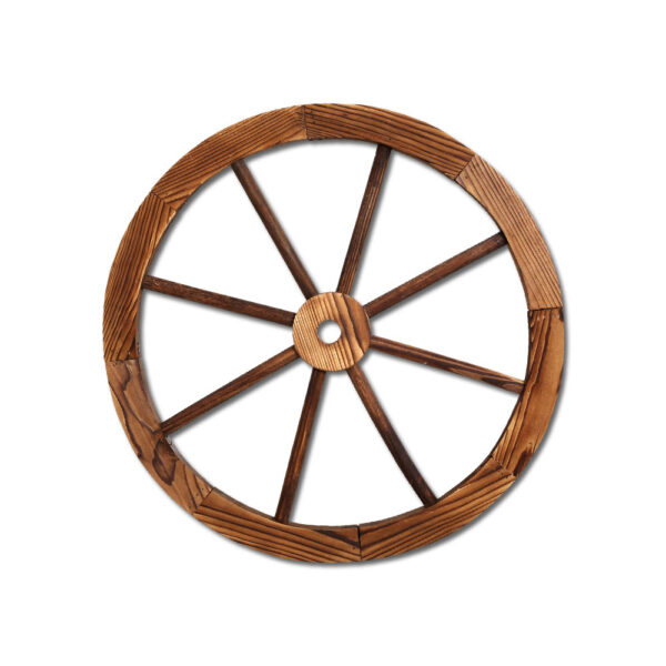 Fanno-Wooden Wagon Wheel Rustic Garden Decor Indoor Outdoor Home Accent 60cm