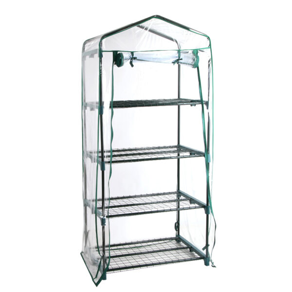 Fanno-4 Tier Green House for Garden Patio Plant Shelves Easy Assembly Weather Protection