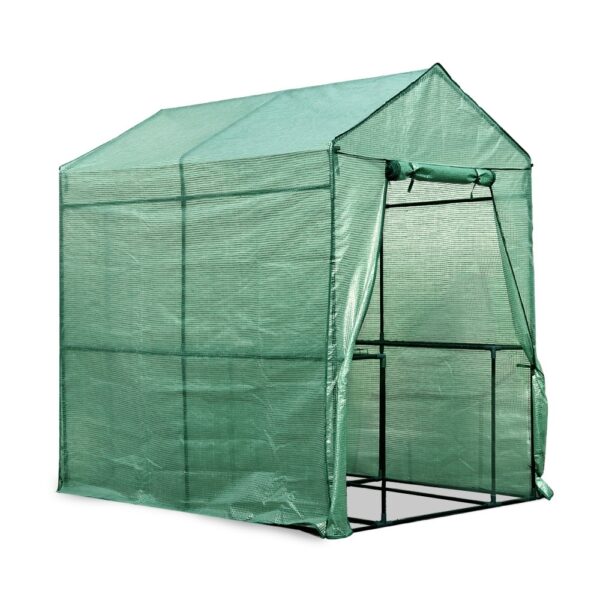 Fanno-Walk-in All Weather Greenhouse with 4 Shelves for Garden and Plant Protection