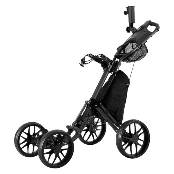 Fanno-Golf Trolley Cart with 4 Wheels Umbrella Stand Cup Holder and Adjustable Handle