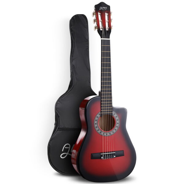 Fanno-34 Inch Classical Guitar Wooden Body Nylon String Beginner Kids Gift Red