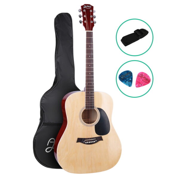 Fanno-41 Inch Acoustic Cutaway Steel String Guitar with Carry Bag and Accessories