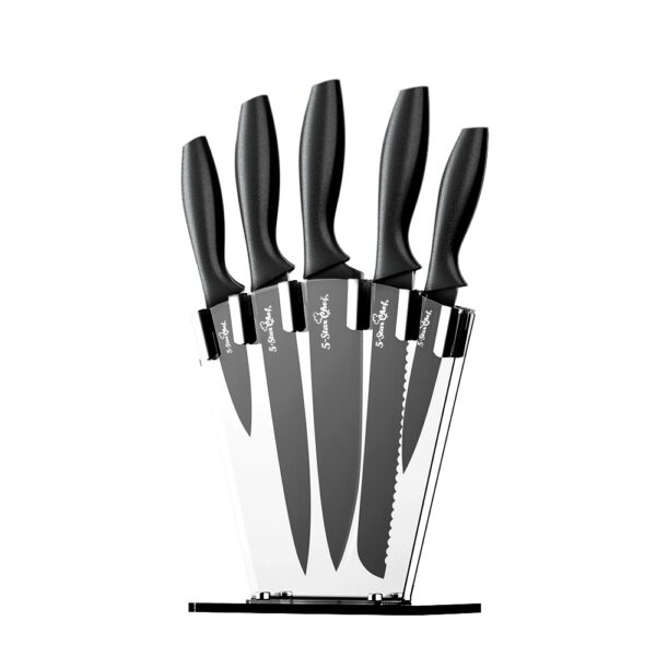 Fanno-7-Piece Kitchen Knife Set Stainless Steel Non-Stick Ergonomic Handle with Sharpener