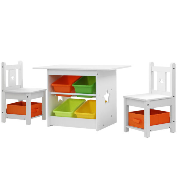 Fanno-Kids Table and Chairs Set with Storage Boxes for Play and Learning Activities